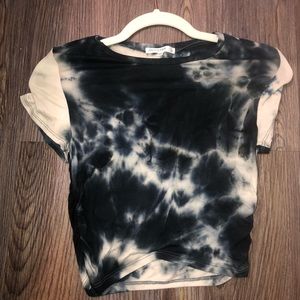NWOT Tie-dye Side Rutched Crop Top